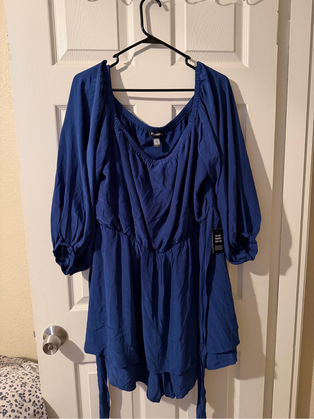 Express Royal Blue Women's Peasant Dress